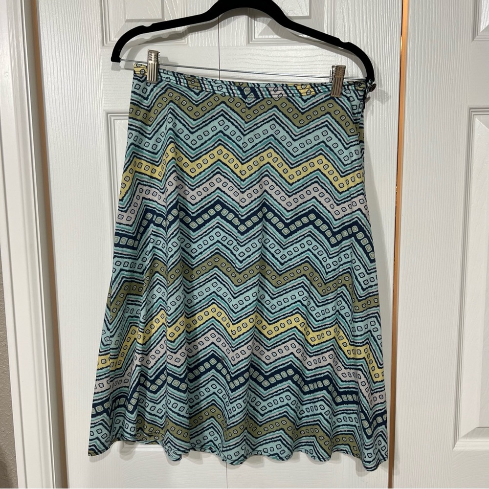 Royal Robbins Chevron Active Geometric Wm 6 Skirt CottonSummer A-line Zip Boho